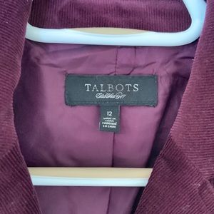 🍂 Talbots Deep Purple Corduroy Blazer EUC